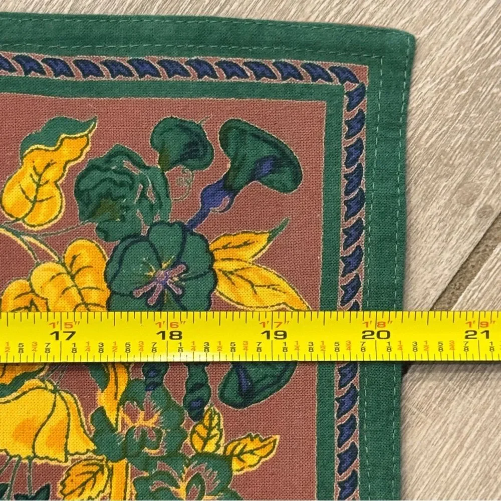 Williams-Sonoma Set of 4 Green Floral Placemats & Napkins